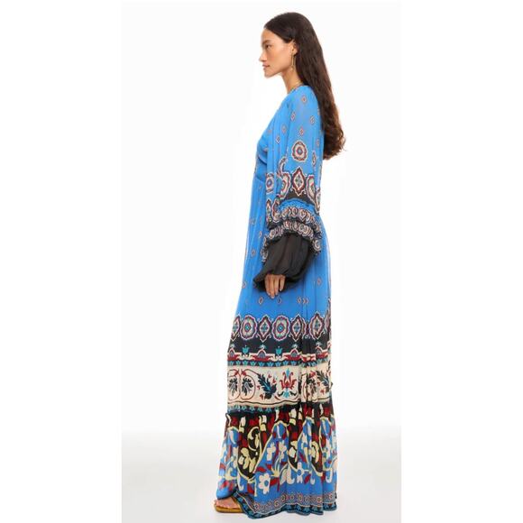 FARM Rio Anika Tiles Blue Maxi Dress - Picture 5 of 15